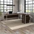 Hybrid 42W x 24D Desk Return/Bridge in Black Walnut - Engineered Wood