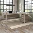 Hybrid 42W x 24D Desk Return/Bridge in Modern Hickory - Engineered Wood