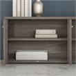 Hybrid Low Storage Cabinet with Doors in Modern Hickory - Engineered Wood