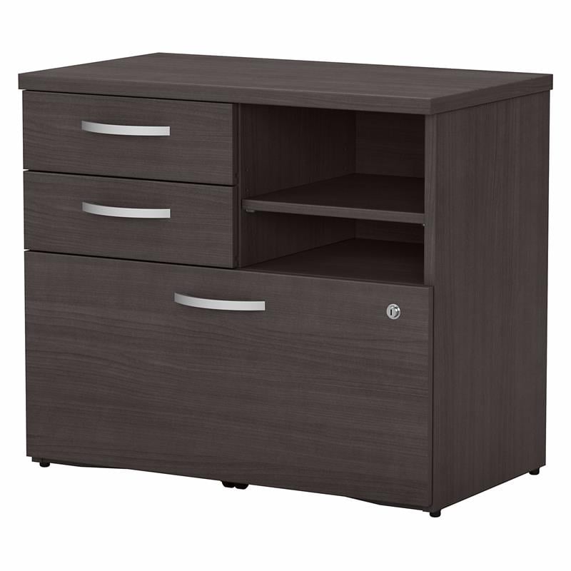 Studio C Office Storage Cabinet with Drawers in Storm Gray - Engineered Wood