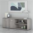 Studio C Low Storage Cabinet with Doors in Platinum Gray - Engineered Wood