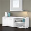 Studio C Low Storage Cabinet with Doors in White - Engineered Wood