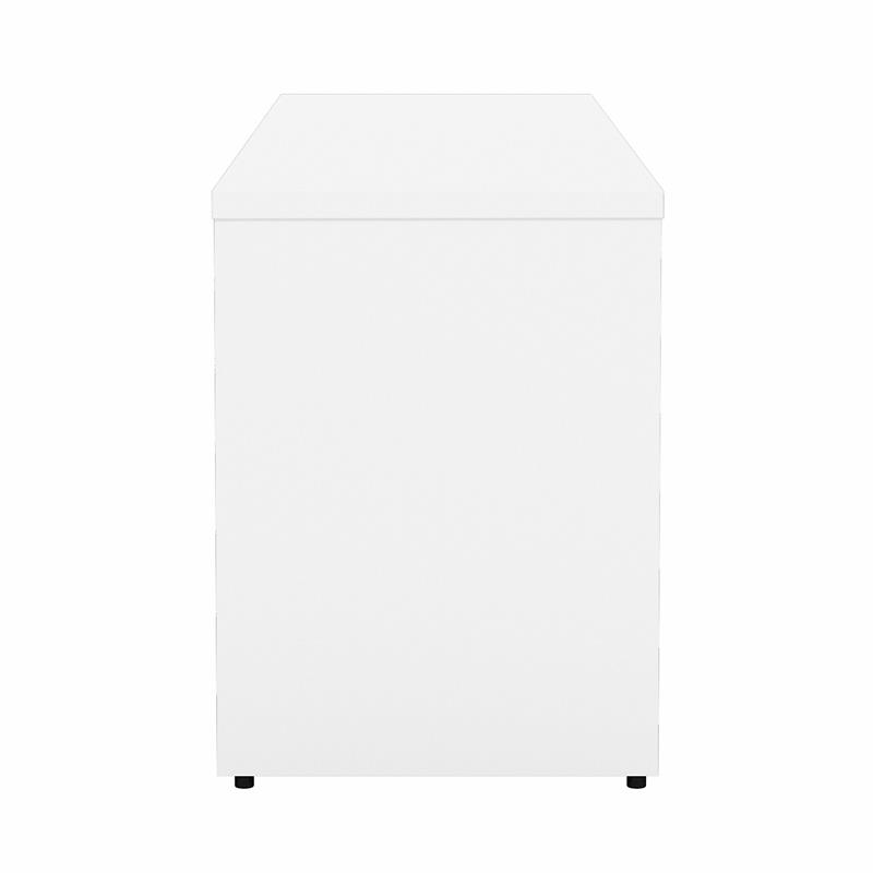 Studio C Low Storage Cabinet with Doors in White - Engineered Wood