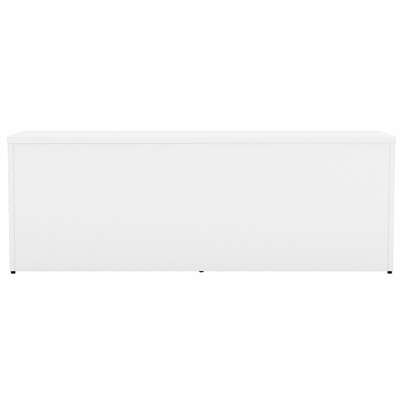 Studio C Low Storage Cabinet with Doors in White - Engineered Wood