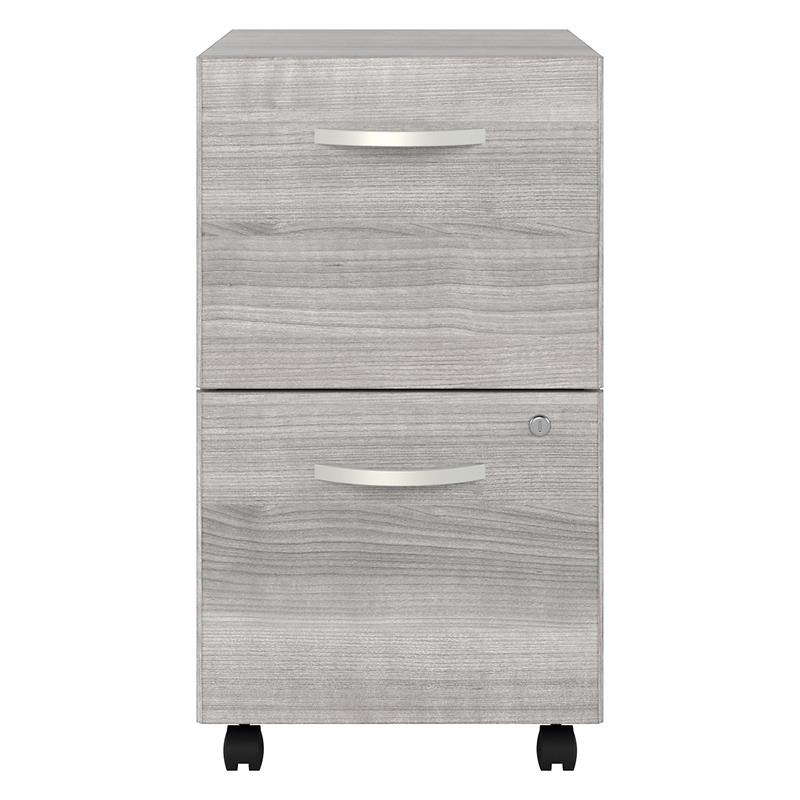 Hybrid 2 Drawer Mobile File Cabinet in Platinum Gray - Engineered Wood