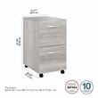Hybrid 2 Drawer Mobile File Cabinet in Platinum Gray - Engineered Wood