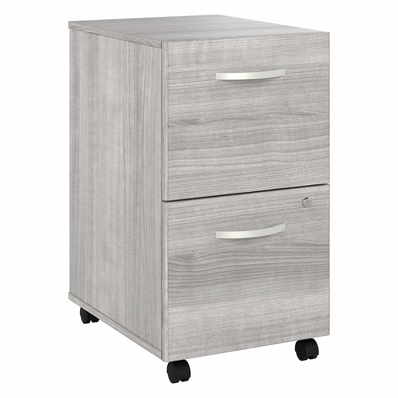Hybrid 2 Drawer Mobile File Cabinet in Platinum Gray - Engineered Wood