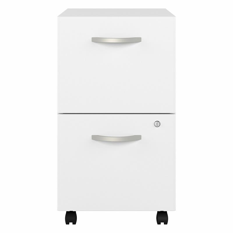 Hybrid 2 Drawer Mobile File Cabinet in White - Engineered Wood