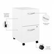 Hybrid 2 Drawer Mobile File Cabinet in White - Engineered Wood