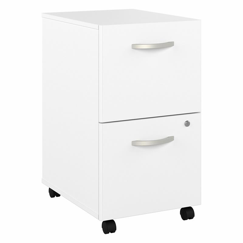 Hybrid 2 Drawer Mobile File Cabinet in White - Engineered Wood