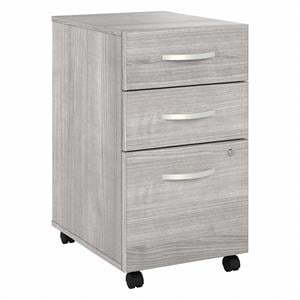 Hybrid 3 Drawer Mobile File Cabinet in Platinum Gray - Engineered Wood
