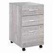 Hybrid 3 Drawer Mobile File Cabinet in Platinum Gray - Engineered Wood