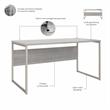 Hybrid 60W x 30D Computer Table Desk in Platinum Gray - Engineered Wood