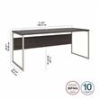 Hybrid 72W x 30D Computer Table Desk in Storm Gray - Engineered Wood