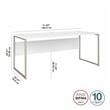 Hybrid 72W x 30D Computer Table Desk in White - Engineered Wood