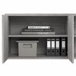 Hybrid Low Storage Cabinet with Doors in Platinum Gray - Engineered Wood