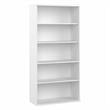 Hybrid Tall 5 Shelf Bookcase in White - Engineered Wood