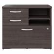 Hybrid Office Storage Cabinet with Drawers in Storm Gray - Engineered Wood