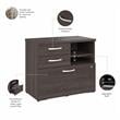 Hybrid Office Storage Cabinet with Drawers in Storm Gray - Engineered Wood