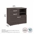 Hybrid Office Storage Cabinet with Drawers in Storm Gray - Engineered Wood