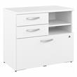 Hybrid Office Storage Cabinet with Drawers in White - Engineered Wood