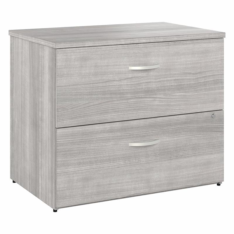 Hybrid 2 Drawer Lateral File Cabinet in Platinum Gray - Engineered Wood