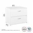 Hybrid 2 Drawer Lateral File Cabinet in White - Engineered Wood