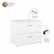 Hybrid 2 Drawer Lateral File Cabinet in White - Engineered Wood