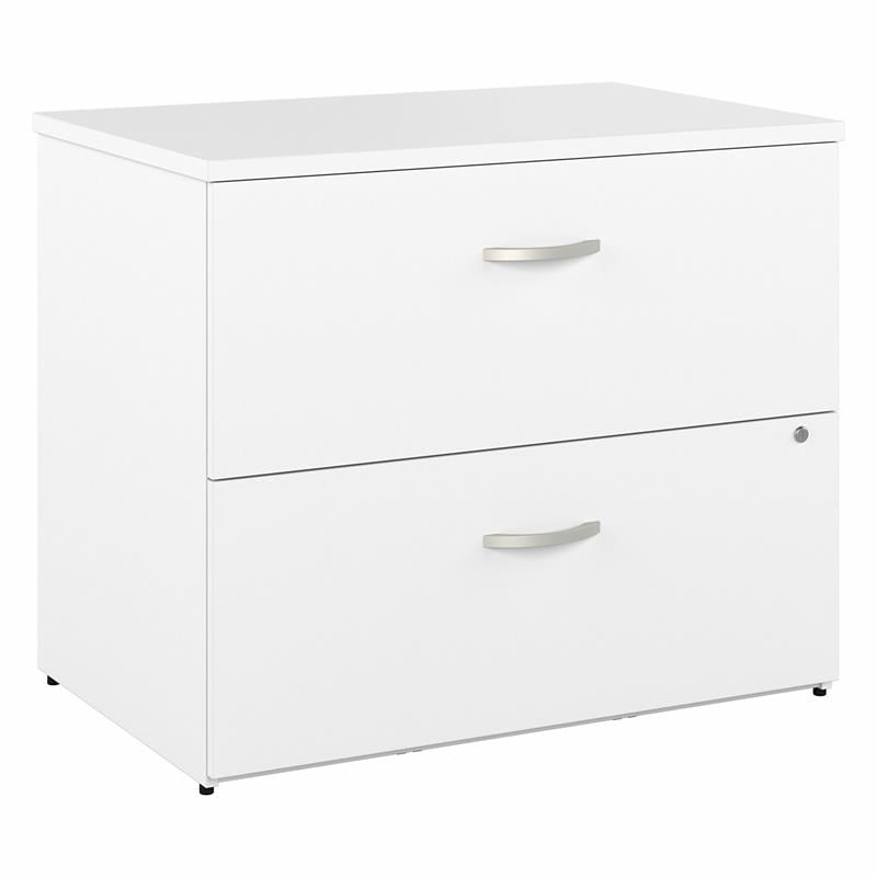 Hybrid 2 Drawer Lateral File Cabinet in White - Engineered Wood