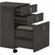 Echo 3 Drawer Mobile File Cabinet in Charcoal Maple - Engineered Wood