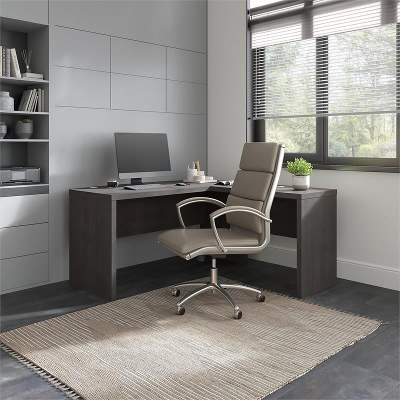 Echo 36W Desk Return in Charcoal Maple - Engineered Wood