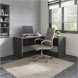 Echo 36W Desk Return in Charcoal Maple - Engineered Wood