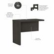 Echo 36W Desk Return in Charcoal Maple - Engineered Wood