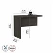 Echo 36W Desk Return in Charcoal Maple - Engineered Wood