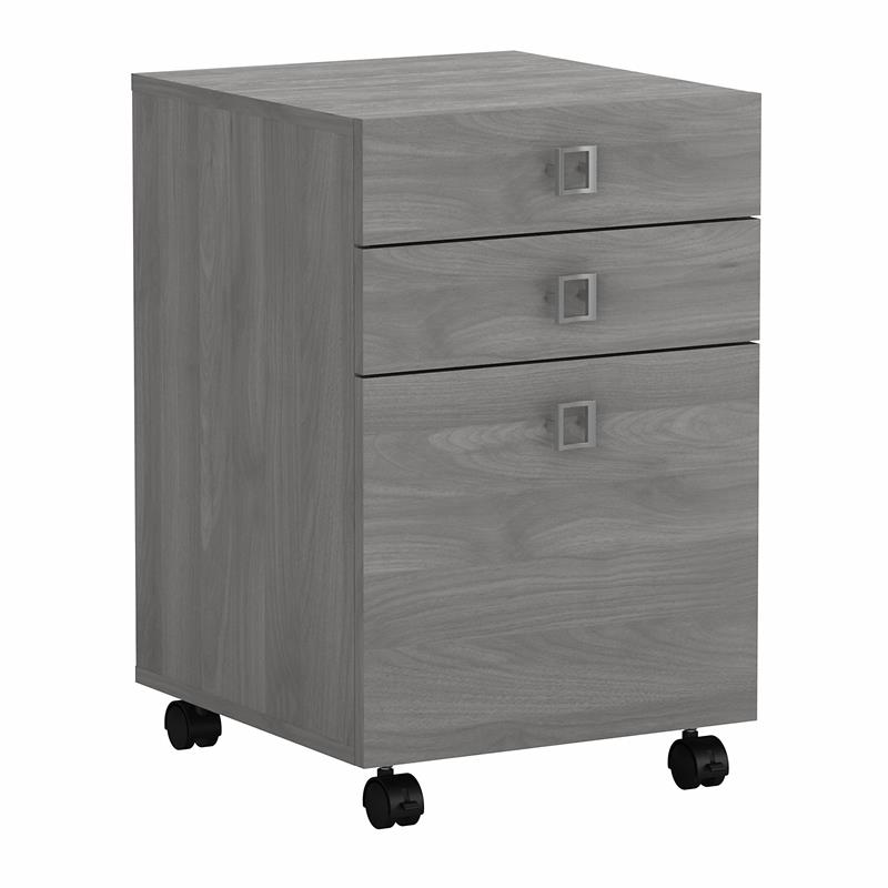 Echo 3 Drawer Mobile File Cabinet in Modern Gray - Engineered Wood