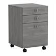 Echo 3 Drawer Mobile File Cabinet in Modern Gray - Engineered Wood