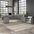Hybrid 72W Desk with Storage and Drawers in Platinum Gray - Engineered Wood