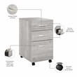 Hybrid 72W Desk with Storage and Drawers in Platinum Gray - Engineered Wood