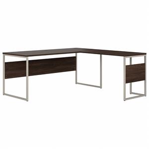 Hybrid 72W x 30D L Shaped Table Desk in Black Walnut - Engineered Wood