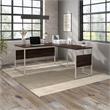 Hybrid 60W x 30D L Shaped Table Desk in Black Walnut - Engineered Wood