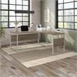 Hybrid 60W x 30D L Shaped Table Desk in Modern Hickory - Engineered Wood
