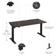 Move 40 Series 60W Adjustable Standing Desk in Storm Gray - Engineered Wood
