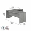 Echo 72W Bow Front L Shaped Desk in Modern Gray - Engineered Wood