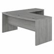 Echo 72W Bow Front L Shaped Desk in Modern Gray - Engineered Wood