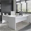 Echo 72W Bow Front L Shaped Desk in Pure White - Engineered Wood