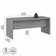 Echo 72W Bow Front Desk in Modern Gray - Engineered Wood
