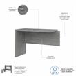 Echo 42W Desk Return/Bridge in Modern Gray - Engineered Wood