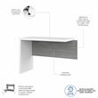 Echo 42W Desk Return/Bridge in Pure White and Modern Gray - Engineered Wood
