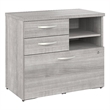 Studio A Office Storage Cabinet with Drawers in Platinum Gray - Engineered Wood