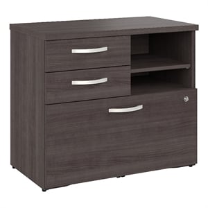 Studio A Office Storage Cabinet with Drawers in Storm Gray - Engineered Wood